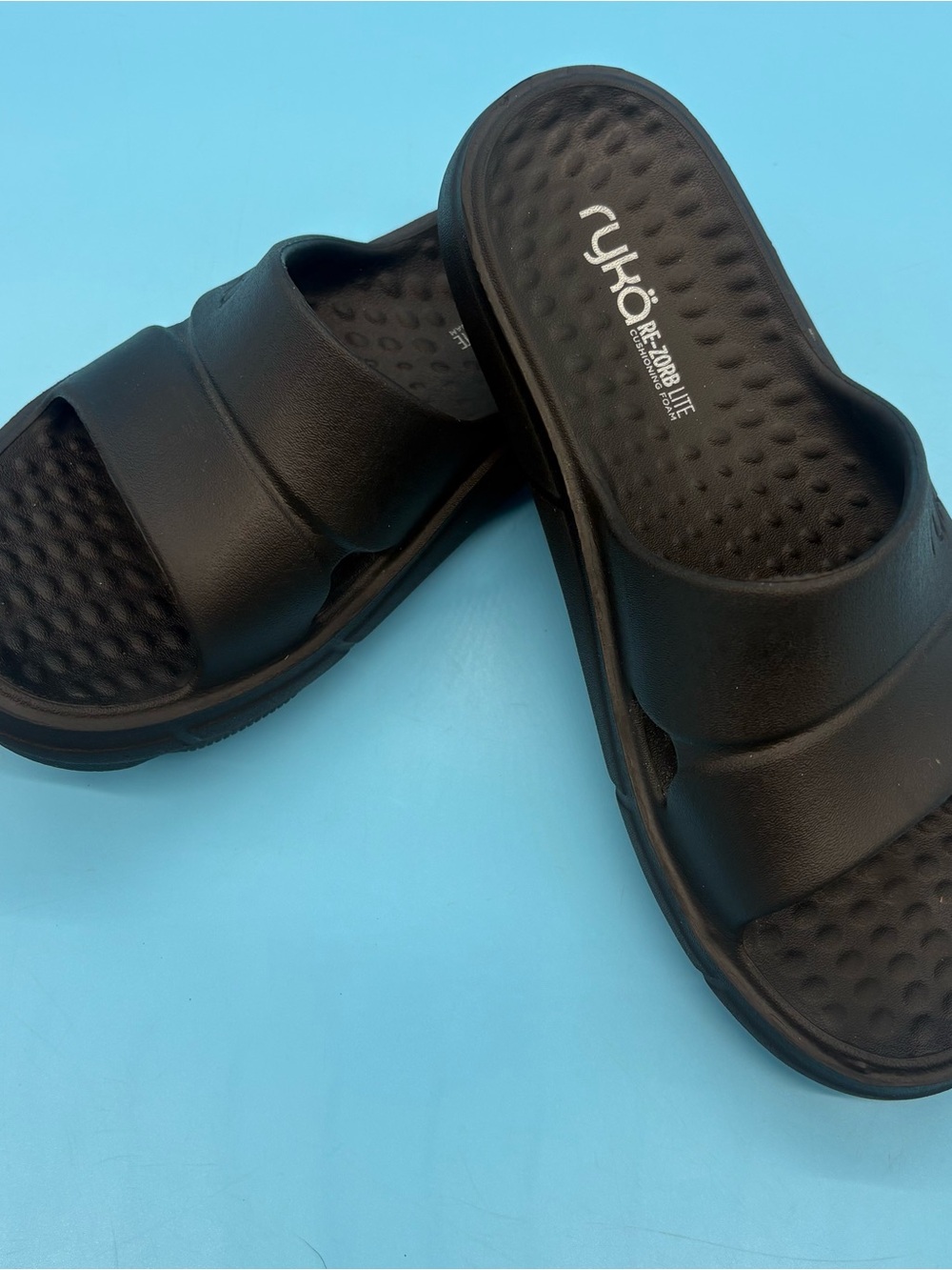 Ryka Women's Black Restore-Slide Sport Slides Flat Pool Sandals Shoes Size 8M - Picture 3 of 6